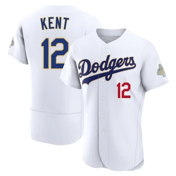 Men's Los Angeles Dodgers Jeff Kent ＃12 Gold Authentic White 2026 Collection Jersey