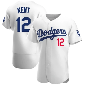 Men's Los Angeles Dodgers Jeff Kent ＃12 White Authentic Home Jersey
