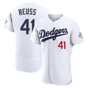 Men's Los Angeles Dodgers Jerry Reuss ＃41 Gold Authentic White 2026 Collection Jersey
