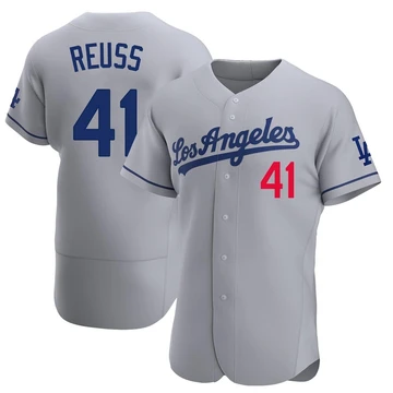 Men's Los Angeles Dodgers Jerry Reuss ＃41 Gray Authentic Away Jersey