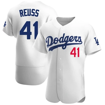 Men's Los Angeles Dodgers Jerry Reuss ＃41 White Authentic Home Jersey