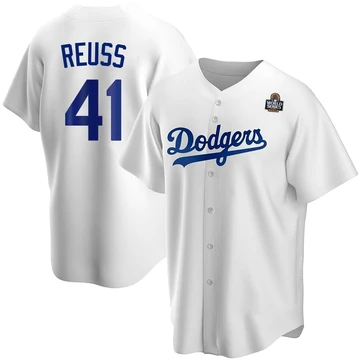 Men's Los Angeles Dodgers Jerry Reuss ＃41 White Replica Home 2024 World Series Jersey
