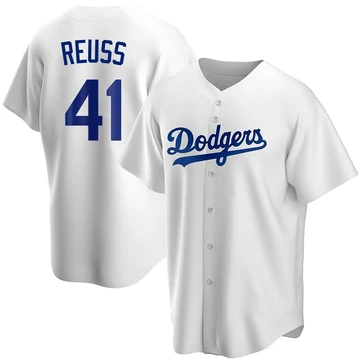 Men's Los Angeles Dodgers Jerry Reuss ＃41 White Replica Home Jersey
