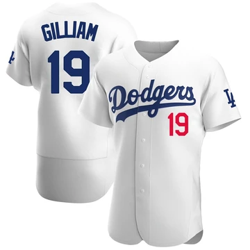 Men's Los Angeles Dodgers Jim Gilliam ＃19 White Authentic Home Jersey