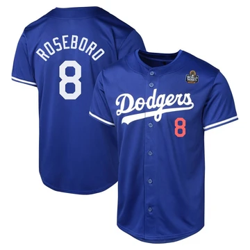 Men's Los Angeles Dodgers John Roseboro ＃8 Royal Limited Alternate 2024 World Series Jersey
