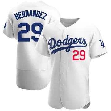 Men's Los Angeles Dodgers Jonathan Hernandez ＃29 White Authentic Home Jersey