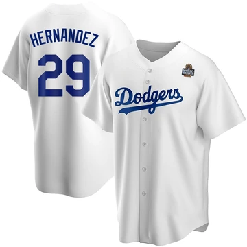 Men's Los Angeles Dodgers Jonathan Hernandez ＃29 White Replica Home 2024 World Series Jersey