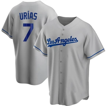 Men's Los Angeles Dodgers Julio Urias ＃7 Gray Replica Road Jersey