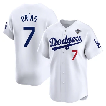 Men's Los Angeles Dodgers Julio Urias ＃7 White Limited Home 2025 World Series Jersey