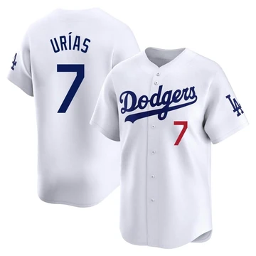 Men's Los Angeles Dodgers Julio Urias ＃7 White Limited Home Jersey
