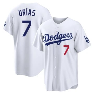 Men's Los Angeles Dodgers Julio Urias ＃7 White Limited Home Stadium Jersey