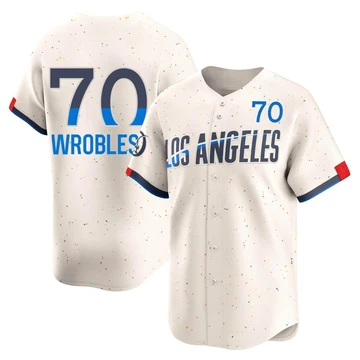 Men's Los Angeles Dodgers Justin Wrobleski ＃70 Cream Limited 2024 City Connect Jersey