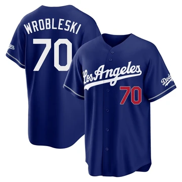 Men's Los Angeles Dodgers Justin Wrobleski ＃70 Royal Limited Alternate Stadium Jersey