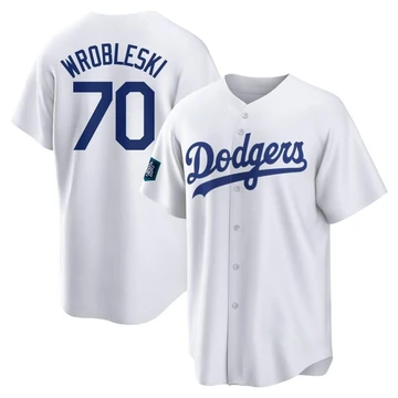 Men's Los Angeles Dodgers Justin Wrobleski ＃70 White Replica 2024 World Tour Seoul Series Home Jersey