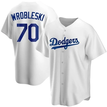 Men's Los Angeles Dodgers Justin Wrobleski ＃70 White Replica Home Jersey