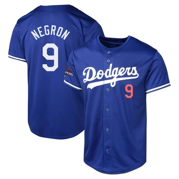 Men's Los Angeles Dodgers Kristopher Negron ＃9 Royal Limited Alternate World Series Champions Jersey