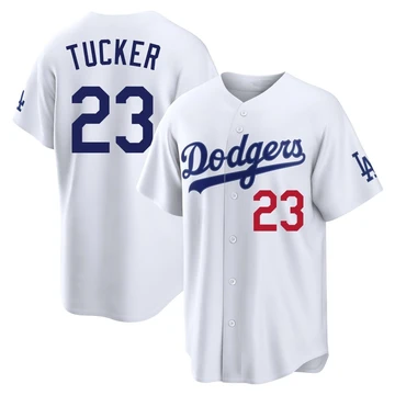 Men's Los Angeles Dodgers Kyle Tucker ＃23 White Limited Home Stadium Jersey