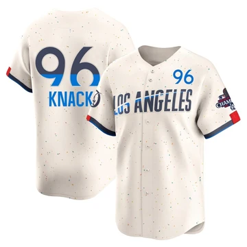 Men's Los Angeles Dodgers Landon Knack ＃96 Cream Limited 2024 City Connect World Series Champions Jersey
