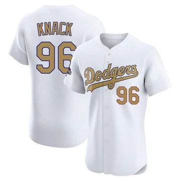 Men's Los Angeles Dodgers Landon Knack ＃96 Gold Elite White 2025 Collection Jersey