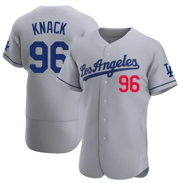 Men's Los Angeles Dodgers Landon Knack ＃96 Gray Authentic Away Jersey