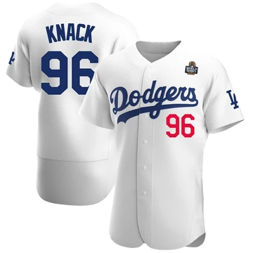 Men's Los Angeles Dodgers Landon Knack ＃96 White Authentic Home Official 2024 World Series Jersey