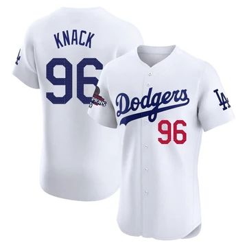 Men's Los Angeles Dodgers Landon Knack ＃96 White Elite Home World Series Champions Jersey