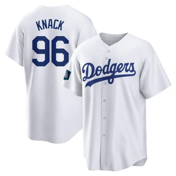 Men's Los Angeles Dodgers Landon Knack ＃96 White Replica 2024 World Tour Seoul Series Home Jersey