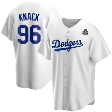 Men's Los Angeles Dodgers Landon Knack ＃96 White Replica Home 2024 World Series Jersey