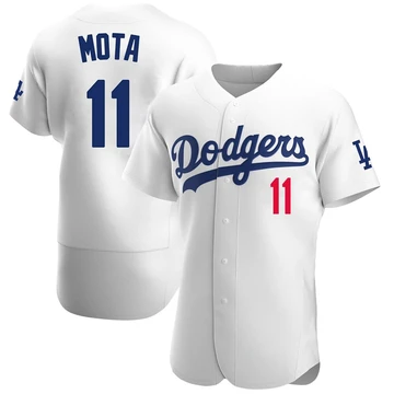 Men's Los Angeles Dodgers Manny Mota ＃11 White Authentic Home Jersey