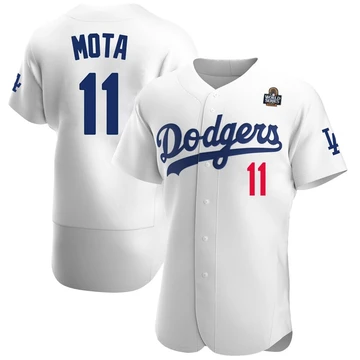 Men's Los Angeles Dodgers Manny Mota ＃11 White Authentic Home Official 2024 World Series Jersey