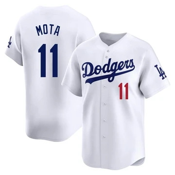 Men's Los Angeles Dodgers Manny Mota ＃11 White Limited Home Jersey