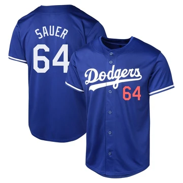 Men's Los Angeles Dodgers Matt Sauer ＃64 Royal Limited Alternate Jersey