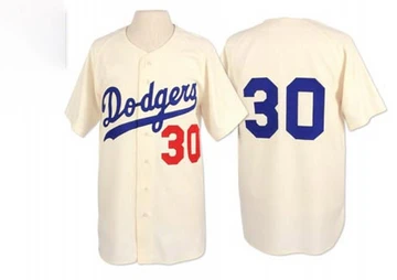 Men's Los Angeles Dodgers Maury Wills ＃30 Cream Replica 1962 Throwback Jersey