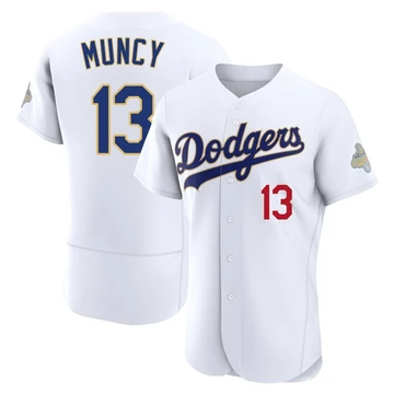 Men's Los Angeles Dodgers Max Muncy ＃13 Gold Authentic White 2026 Collection Jersey