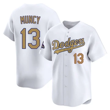 Men's Los Angeles Dodgers Max Muncy ＃13 Gold Limited White 2025 Collection Jersey