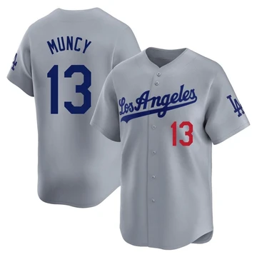 Men's Los Angeles Dodgers Max Muncy ＃13 Gray Limited Away Jersey