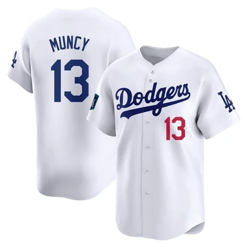 Men's Los Angeles Dodgers Max Muncy ＃13 White Limited 2024 World Tour Seoul Series Home Jersey