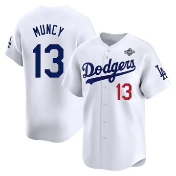 Men's Los Angeles Dodgers Max Muncy ＃13 White Limited Home 2025 World Series Jersey