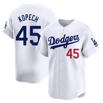 Men's Los Angeles Dodgers Michael Kopech ＃45 White Limited Home Jersey