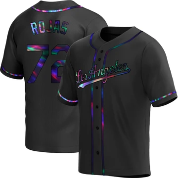 Men's Los Angeles Dodgers Miguel Rojas ＃72 Black Replica Holographic Alternate Jersey