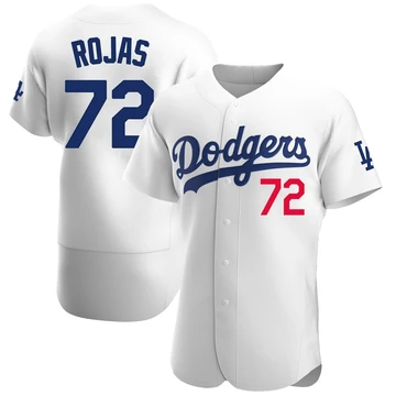 Men's Los Angeles Dodgers Miguel Rojas ＃72 White Authentic Home Jersey