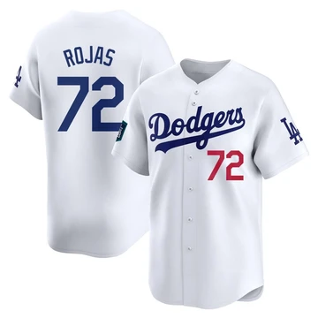 Men's Los Angeles Dodgers Miguel Rojas ＃72 White Limited 2024 World Tour Seoul Series Home Jersey