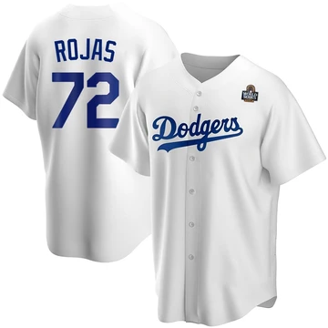 Men's Los Angeles Dodgers Miguel Rojas ＃72 White Replica Home 2024 World Series Jersey