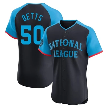 Men's Los Angeles Dodgers Mookie Betts ＃50 Navy Elite National League 2024 All-Star Game Jersey