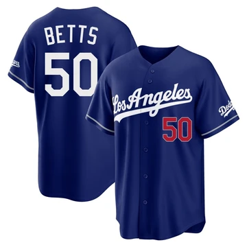 Men's Los Angeles Dodgers Mookie Betts ＃50 Royal Limited Alternate Stadium Jersey
