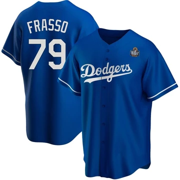 Men's Los Angeles Dodgers Nick Frasso ＃79 Royal Replica Alternate 2024 World Series Jersey