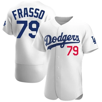 Men's Los Angeles Dodgers Nick Frasso ＃79 White Authentic Home Jersey