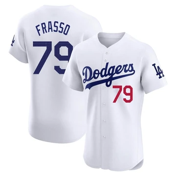 Men's Los Angeles Dodgers Nick Frasso ＃79 White Elite Home Jersey