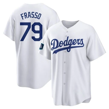 Men's Los Angeles Dodgers Nick Frasso ＃79 White Replica 2024 World Tour Seoul Series Home Jersey