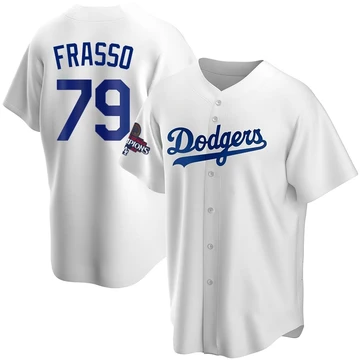 Men's Los Angeles Dodgers Nick Frasso ＃79 White Replica Home 2024 World Series Champions Jersey